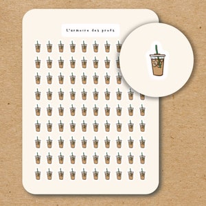 ICED COFFEE Icon Stickers / Coffee Planner Stickers