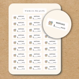 HIPOTECA Pegatinas de presupuesto para planificadores diarios y cuadernos, pegatinas de seguimiento de finanzas de gastos, diario financiero, pegatinas de facturas vencidas
