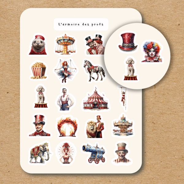 CIRCUS Decorative Planner Stickers, Carnival Carousel Stickers, Festival Stickers