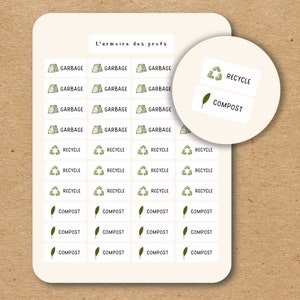 GARBAGE, Recycle, Compost Planner Stickers / Functional Planner Stickers