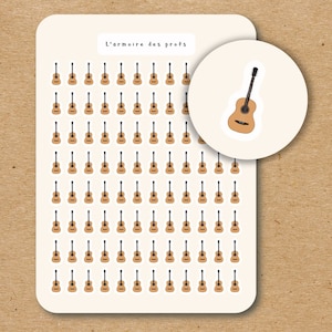GITAAR Icoon Stickers / Akoestische Gitaar Planner Stickers