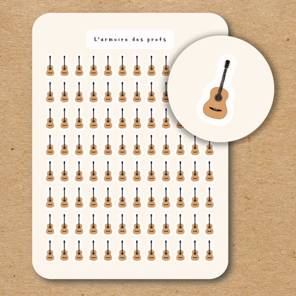 GUITAR Icon Stickers / Acoustic Guitar Planner Stickers