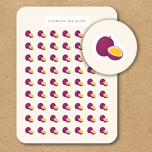 PASSIEFRUIT Stickers, Gezonde Voeding Stickers, Leuke Stickers, Foodie Gift, Planner Accessoires, Gezond Eten, Maaltijdplanning Stickers
