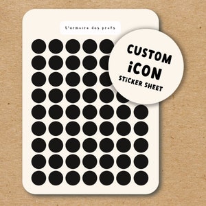 CUSTOM ICON Sticker Sheet / Custom Stickers for Planner / Custom Stickers