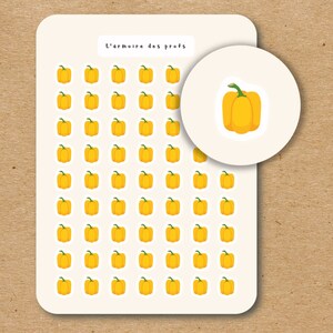 YELLOW PEPPER Icon Stickers / Fruit and Veggie Planner Stickers