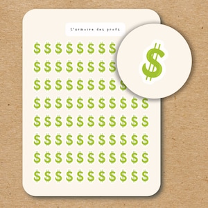 MONEY SIGN Sticker Sheet / Finance Icon Planner Stickers