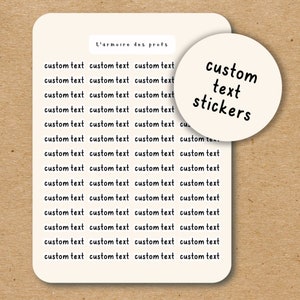 CUSTOM TEXT Stickers / Custom Script for Planners / Script Stickers