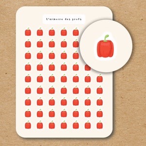 RED PEPPER Icon Stickers / Fruit and Veggie Planner Stickers