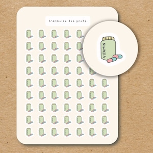 VITAMINS Planner Stickers, Medical Stickers, Doctor Hospital Stickers, Healthcare Stickers, Health Organizer, Appointment Reminder