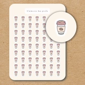COFFEE To Go Cup Planner Stickers, Coffee Mug Sticker Set, Coffee Lover Gift, Iced Coffee, Cute Stickers
