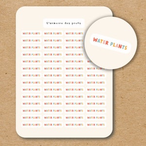 WATER PLANTS Text Stickers for Planners Journals Scrapbooking and Calendar / Script Sticker Sheet / Custom Text Stickers