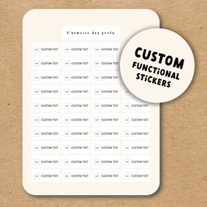 CUSTOM FUNCTIONAL Sticker Sheet / Custom Stickers for Planner / Custom Stickers