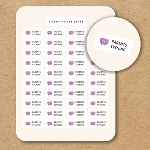 PARENTS EVENING Stickers for Teacher and Student Planner / School Planner Stickers / Teacher Stickers for Back To School