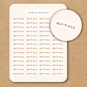 HAPPY MAIL Text Stickers / Script Sticker Sheet / Custom Text Stickers