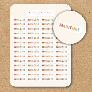 MANICURE Text Stickers / Script Sticker Sheet / Custom Text Stickers