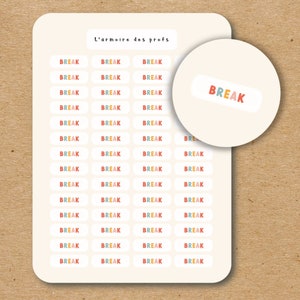 BREAK Text Stickers for Planners Journals Scrapbooking and Calendar / Script Sticker Sheet / Custom Text Stickers