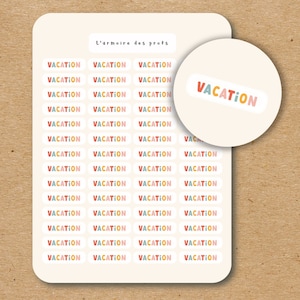VACATION Text Stickers / Script Sticker Sheet / Custom Text Stickers