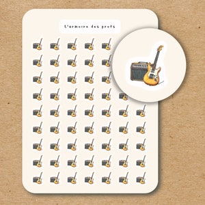 GITAAR Icoon Stickers / Elektrische Gitaar Planner Stickers / Muziek Stickers
