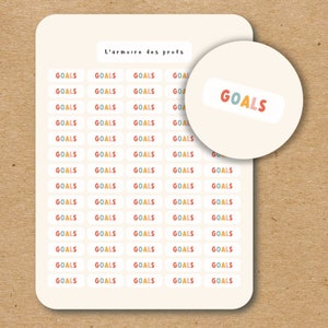 GOALS Text Stickers for Planners Journals Scrapbooking and Calendar / Script Sticker Sheet / Custom Text Stickers