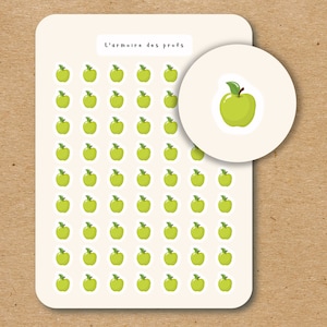 GREEN APPLE Icon Stickers / Fruit and Veggie Planner Stickers / Food Stickers