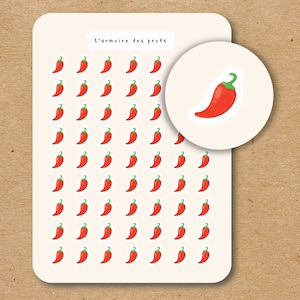HOT PEPPER Icon Stickers / Fruit and Veggie Planner Stickers