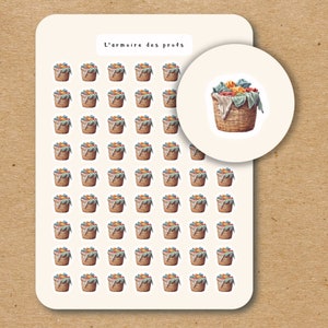 LAUNDRY Household Chores Planner Stickers, Cleaning Sticker Set, Chores Trackers Stickers, Laundry Mop Dishes Trash Recycle Stickers
