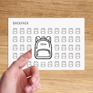 BACKPACK Mini Icon Stickers / Back To School Minimal Functional Planner Stickers / School Minimalist Stickers