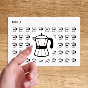 COFFEE Mini Icon Stickers / Morning Coffee Minimal Functional Planner Stickers / Drink Minimalist Stickers / Small Icon Stickers