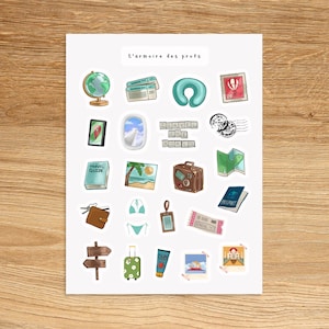 TRAVEL Sticker Sheet / Vacation Planner Stickers / Planner & Journal Sticker Sheet