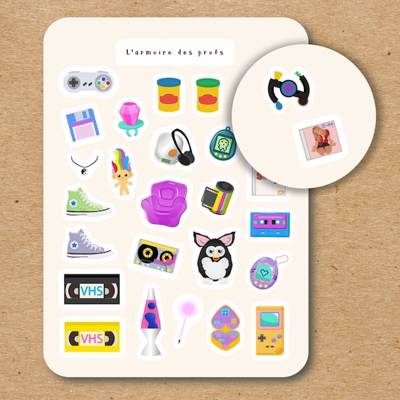 90's Kid Retro Nostalgia Collection Set ~ Sticker Sheet Bundle Pack |  Sticker