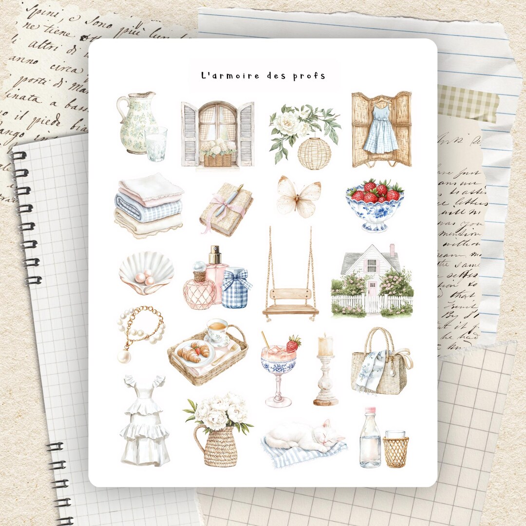 Cozy Cottagecore Planner Stickers, Coquette Aesthetic Planner Stickers ...