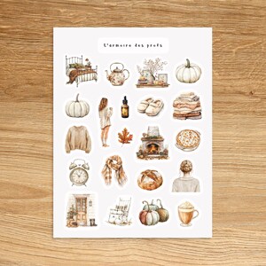 AUTUMN Planner Stickers, Cozy Hygge Scrapbook Stickers, Seasonal Thanksgiving Craft Supplies, Festive Fall Decorations