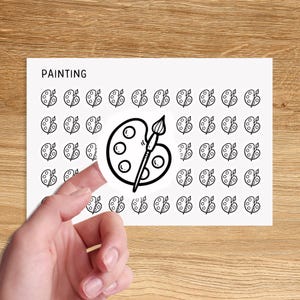 PAINTING Mini Icon Stickers / Art Minimal Functional Planner Stickers / School Minimalist Stickers