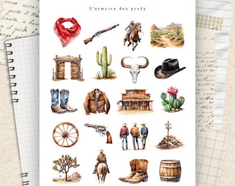 Western Cowgirl Stickers, Cowboy Planner Stickers, Rodeo & Ranch Icons, Country Western Sticker Sheet