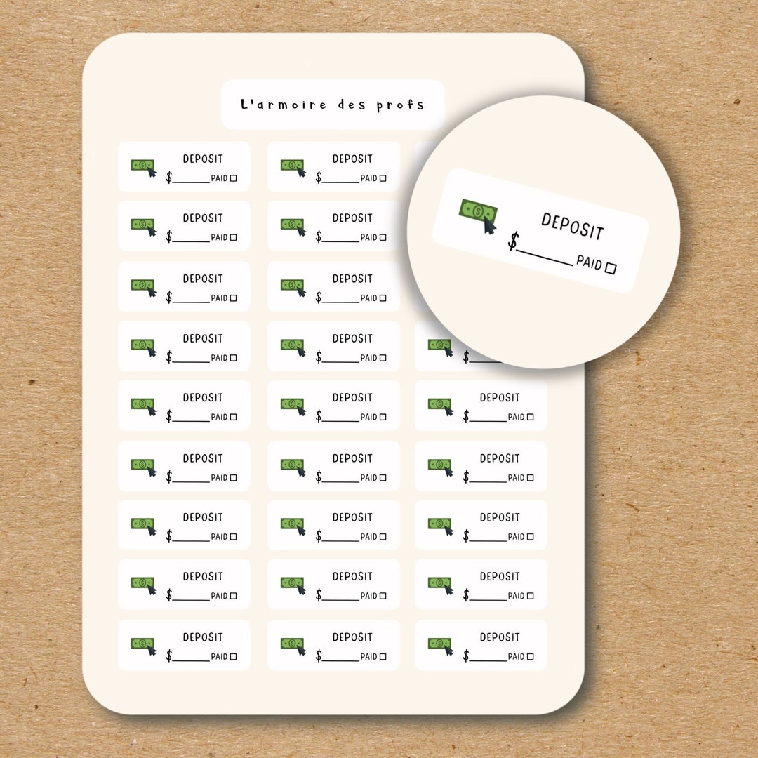 DEPOSIT Budget Planner Stickers, Expense Finance Tracker Stickers ...
