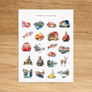 NORWAY Travel Planner Stickers, Vacation Holiday Adventure Calendar Sticker Pack, Cozy Adventure Explore Scrapbooking Decor