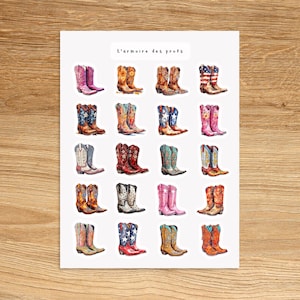 COWBOY BOOTS Stickers for Planner, Journal, Notebook, Western Planner Stickers, Cowboy Decorative Stickers, Texas Ranch Horse Stickers