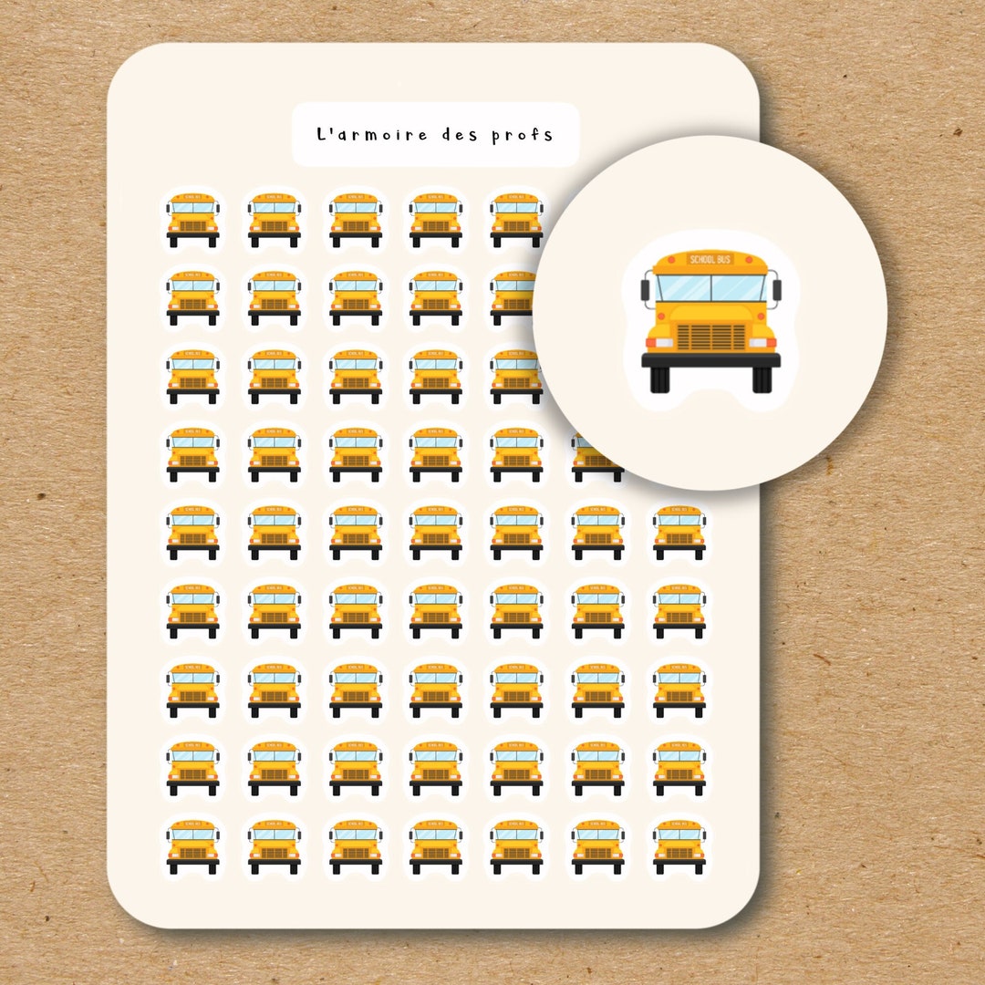 SCHOOL Icon Sticker Sheet / School Bus Planner Stickers - Etsy