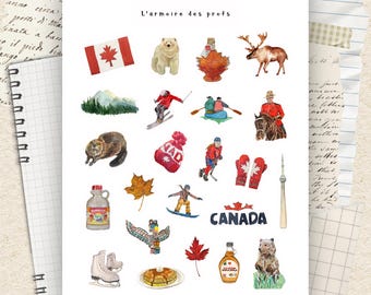 Travel Stickers, Canada Vacation Planner Stickers, Wanderlust Journal Stickers, Adventure Trip Planning, Scrapbook Stickers