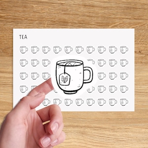 TEA Mini Icon Stickers / Minimal Functional Planner Stickers / Minimalist Stickers / Small Icon Stickers