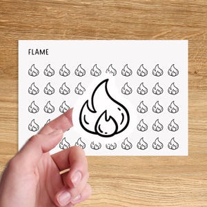 FLAME Mini Icon Stickers for Planner / Gas Bill Due Icon Stickers / Fire Minimal Planner Stickers