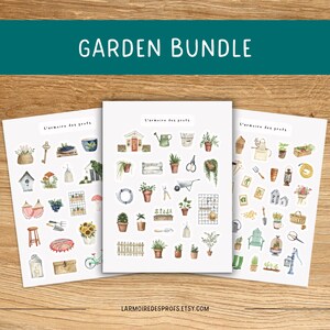 GARDEN Theme Sticker Sheet / Spring Sticker Pack / Plants Stickers for Journal and Planners