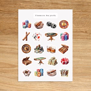 CASINO Travel Planner Stickers, Las Vegas Vacation Holiday Adventure Calendar Sticker Pack, Cozy Adventure Explore Scrapbooking Decor