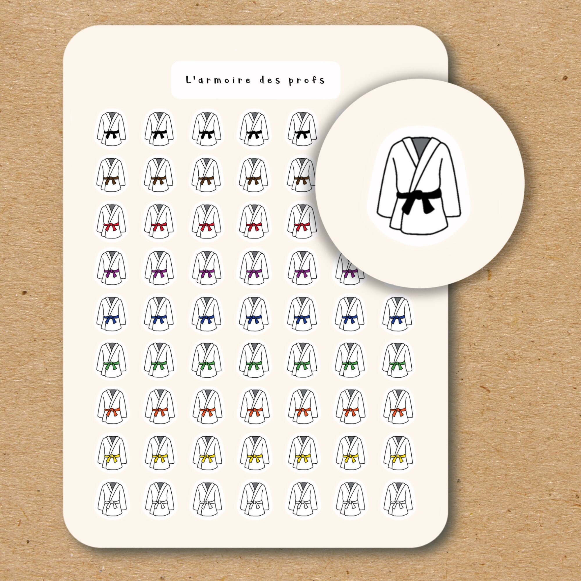 KARATE Icon Stickers / Martial Arts Sticker Sheet / Karate Belt Planner ...