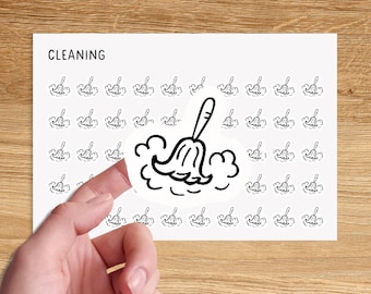 DUSTER Mini Icon Stickers for Planner / Household Icon Stickers / Cleaning Minimal Planner Stickers / Chores Icon Stickers
