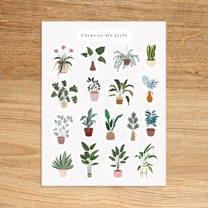 PLANT Stickers, Houseplant Garden Sticker Sheet, Cute Succulent Cactus Junk Journal Stickers, Plant Lover Gift