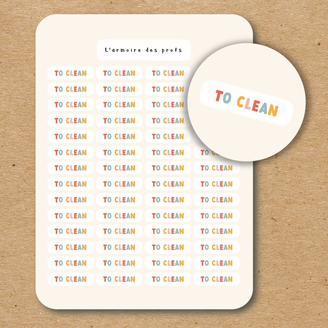 TO CLEAN Text Stickers for Planners Journals Scrapbooking and Calendar ...