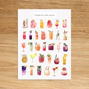 COCKTAILS Drankjes Feest Sticker voor Planner Junk Journal Scrapbooking Notebook