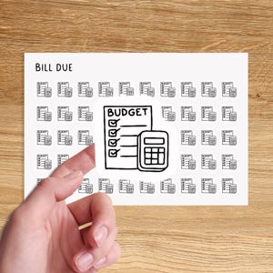 BUDGET Mini Icon Stickers for Planner / Pay Day Icon Stickers / Bill Due Minimal Planner Stickers