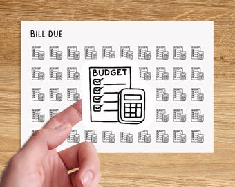BUDGET Mini Icon Stickers for Planner / Pay Day Icon Stickers / Bill Due Minimal Planner Stickers